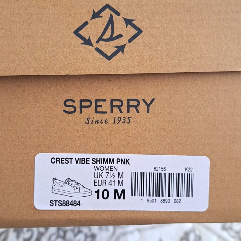 Brand new Sperry Crest Vibe Shoes in SHIMM PNK Size 10 Med
